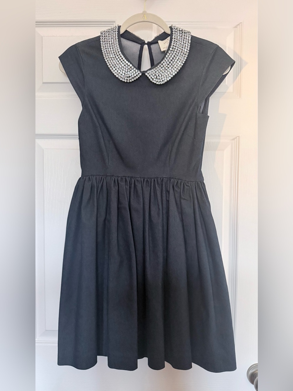 kate spade Kimberly Fit-and-Flare Dress with Embellished Peter Pan Collar - Picture 2 of 5